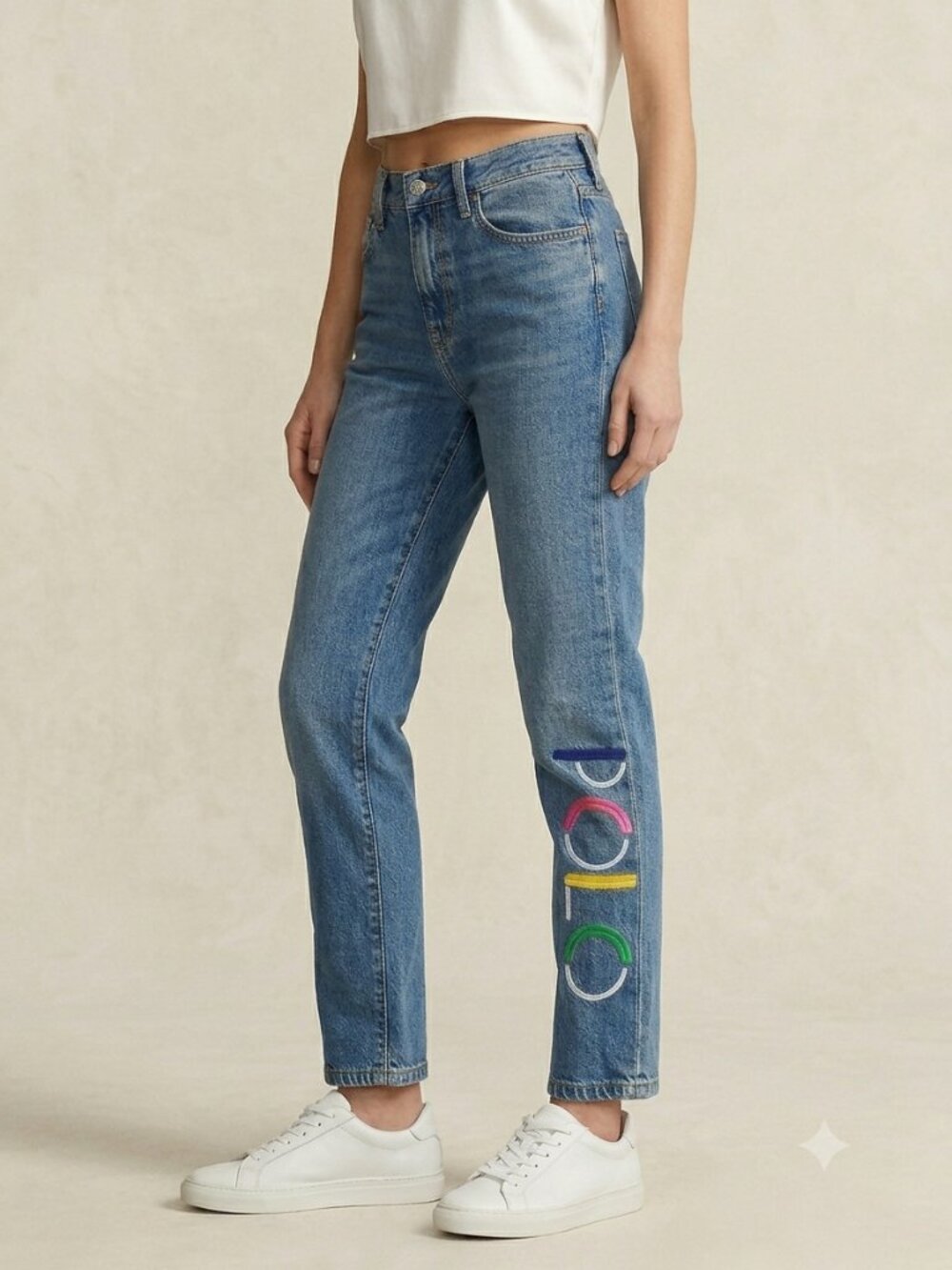 Polo Ralph Lauren Kids Multi-Color Logo Embroidered Jeans Size 12